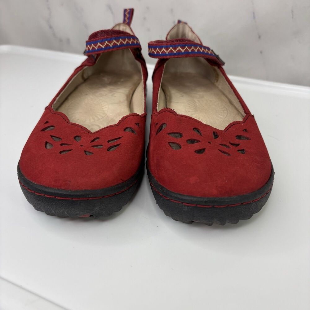Jambu Blossom Brooks Red Mary Jane Flat Shoes Womens Size 7 M laser cut Retro - Picture 3 of 16